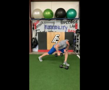 Split Stance Single Arm DB Row w/Elbow Support