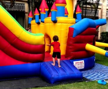 Jumping castle, painting t-shirts and trampoline fun games at Sofitel Krabi, Thailand.