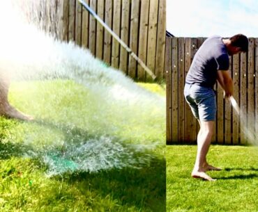 GARDEN WATER BALLOON GOLF -HOW TO TEACH YOUR KIDS GOLF AT HOME