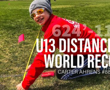 Carter Ahrens 624'-11" U13 Distance World Record Disc Golf Throw - April 2020