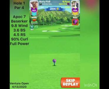 Santa Ventura - Hole 1 (Par 4) - N Wind - Expert - Golf Clash - Apoc / Beserk - Drive the Green