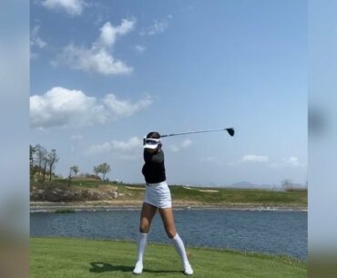 Korean golf girl 서진 golf swing - Strong swing   | SWING VIETNAM