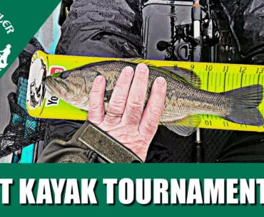 Fishing my first kayak bass fishing tournament (FSKA) in rain and 20+ mph wind in Delaware