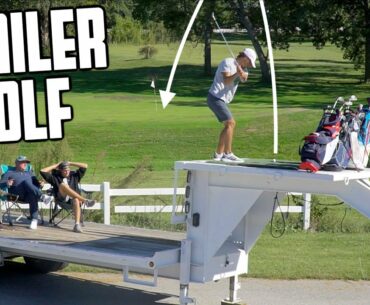 Portable Tee Box Gooseneck Trailer Golf Challenge