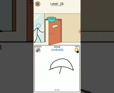 Draw puzzle level 25 umbrella game play