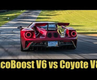 2018 Ford GT vs Ford Mustang GT | EcoBoost V6 vs Coyote V8 | Top Speed Run 0-180 MPH + BONUS 👌