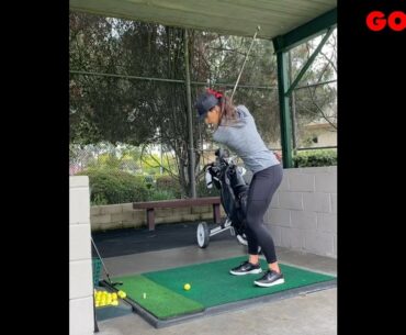 Beautiful golf girl Savannah Vilaubi golf swing | GOLF VN