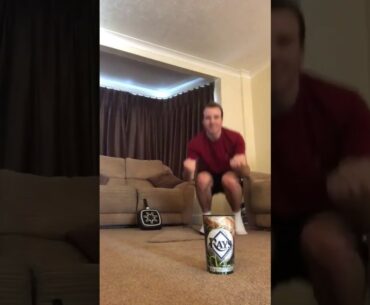 Guy Bounces Golf Ball Off Frying Pan Before Kicking It Into Plastic Cup