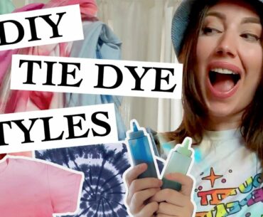 EASY DIY TIE DYE TEE TECHNIQUES // 5 different styles
