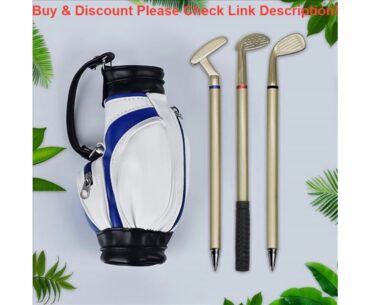 Deal Creative Golf Pen Holder With Pen Desktop Decoration Gift Golf Bag Unique Leather Golf Pens Se