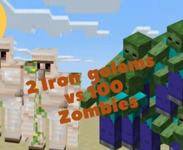 100 Zombies VS 2 Iron Golems | Minecraft | AYMcGames |