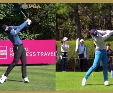 Korean Beauty Golfer Sunghyun Park vs Ingee Chun Amazing Beautiful Golf Swing SUPER Slow-Motion