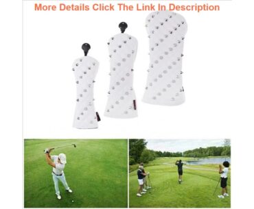 Review 3Pcs Fashion Golf Club Headcovers Wood Driver Head Covers Gift  Premium Rivets Golf HeadCove