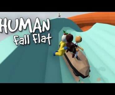 Human Fall Flat - Sledding Down a Crazy Hill [PC Gameplay]