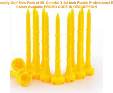 Promo Champkey Quality Golf Tees Pack of 60  Colorful 3-1/4 Inch Plastic Professional Eco-friendly