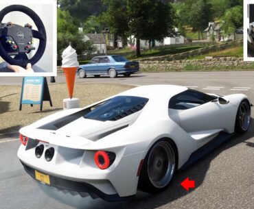Forza Horizon 4 Ford GT Burning Tires! - (Steering Wheel + Pedal Setup) Gameplay!