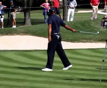 Tiger Woods picks up ball with Style