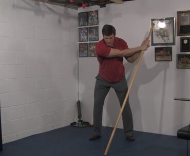 Golf Stance Thoracic Rotation Lift Off with Dowel