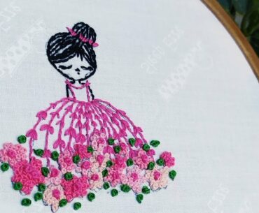 Hand embroidery design| How to embroider a girl by hand 2020 | embroidery design for shirts