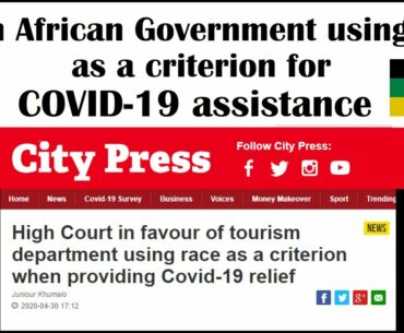 South African Government using race as a criterion for COVID-19 assistance