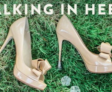 Walking In Grass Wearing Heels - Honeysuckle