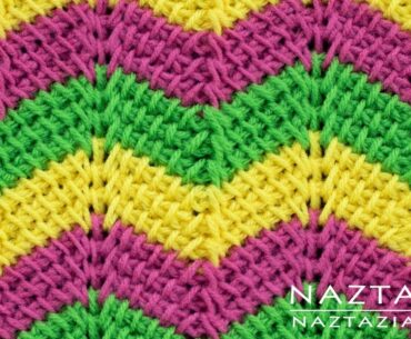 Learn How to Crochet Tunisian Ripple Stitch Pattern - Stitchorama by Naztazia