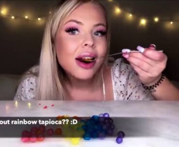 Hunnibee ASMR Eating Jelly Straws, Jelly Eyes & Sheet Jelly