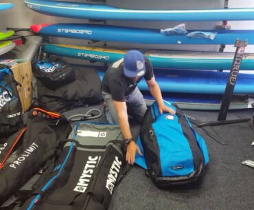 kitesurf Travel bags, review. Mystic matrix, Prolimit golf, Ozone Kite travel.