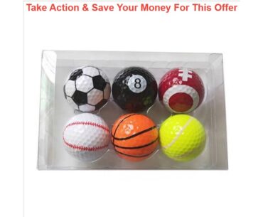 Review 6Pcs Golf Balls Strong Resilience Force Sports Practice Toys Basketball Football
