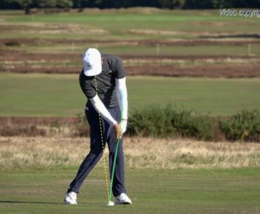 Erik Van Rooyan Swing Overlay Showing the Handle Position at Address versus a lag Impact.