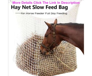 Deal Hay Net Bag Slow Feed Bag for Horse Feeder Full Day Feeding Large Feeder Bag with Small Holes