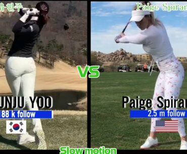 [ GOLF SWING SLOWMOTION ] 유현주 HYUNJU YOO Vs  Paige Spiranac - WHO IS BETTER ???   SWING VIETNAM