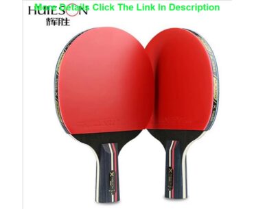 Deal 1Pair Huieson Table Tennis Rackets Professional Rubber Carbon Pingpong Racket Short Long Handl
