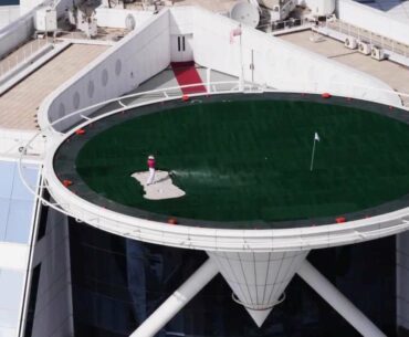 Rory McIlroy on the Burj Al Arab Helipad