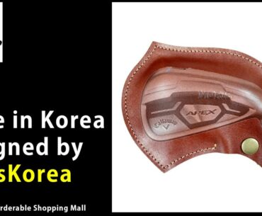 moriskorea Golf Club Head Cover Custom Initial Wedge Iron Protective Cowhide Full Grain  Leather