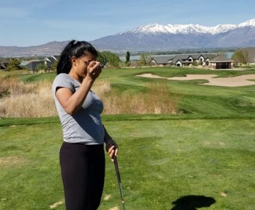 My beautiful wife golfing on a beautiful day in Saratoga Springs Utah.  I love you, mi Amor!