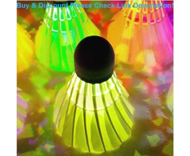 Deal 5PCS Colorful LED Luminous Goose Feather Badminton Dark Night Glow Lighting For Indoor Outdoor