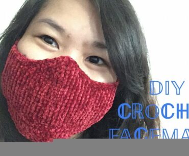 DIY Crochet Face Mask (with tunisian stitch)/Made this during quarantine period//TeacherVirgieVlog