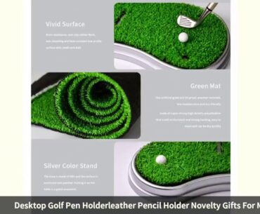 Desktop Golf Pen Holderleather Pencil Holder Novelty Gifts For Men Fat