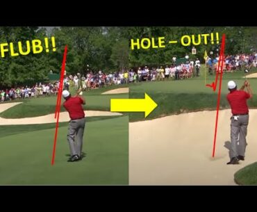 Incredible golf recoveries: flubs followed by hole-outs!!