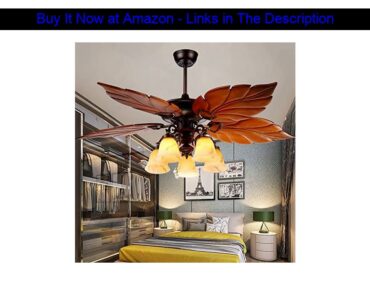 ⚡️ Tropical Ceiling Fan with Light 52-Inch Chandelier Fan with 5 Wood Blades, Home Indoor Bedroom L