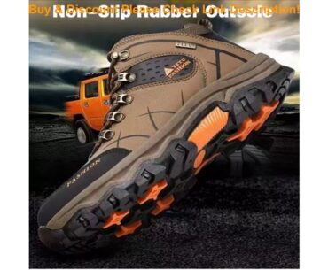 Review Oversized Plus size Style Men Hiking Trekking Climb Waterproof Lace Up Sport Shoes Outdoor C