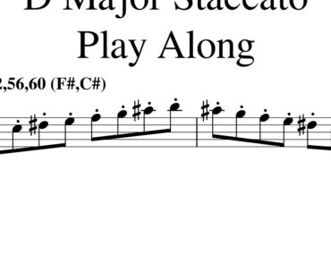 D Major Staccato Play Along 1 48 52 56 60