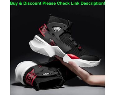 Review New Sneakers Man Thick Sole Breathable Running Shoes for Men Platform Chunky Sport Shoes Out