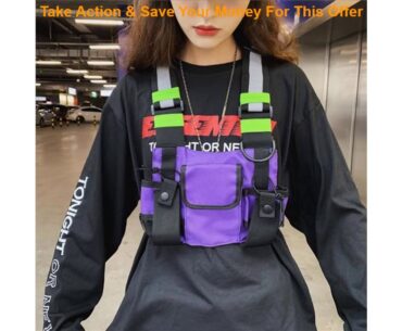 Best Men Women Fashion Chest Rig Bag Reflective Vest Streetwear Functional Harness Chest Bag Pack F