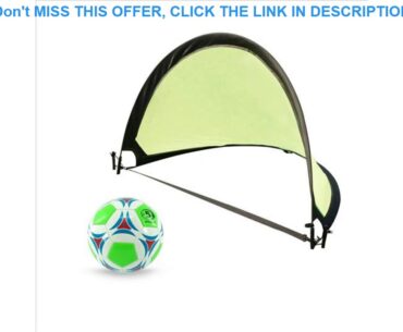 Slide WISHOME Kids Pop Up Soccer Goal Set with Size4 Football Portable Foldable Soccer Goal Net for