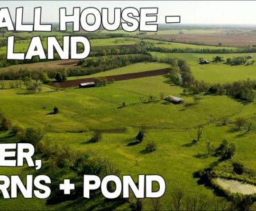 Small house - Big Land 84 acre Farm, Pond+Barns, House, Live water, Home + Land for Sale Kentucky