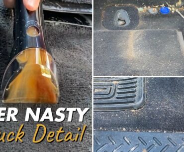 DIRTY CAR DETAILING | Satisfying Transformation Deep Cleaning of a Filthy Truck Interior Detail