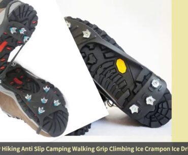 Hot Anti-skid Shoe Spikes Crampon Anti-ice On Shoes Snow Hiking Anti Slip Camping Walking Grip Cl...