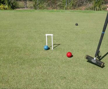 Golf Croquet - Playing the partially blocked hoop